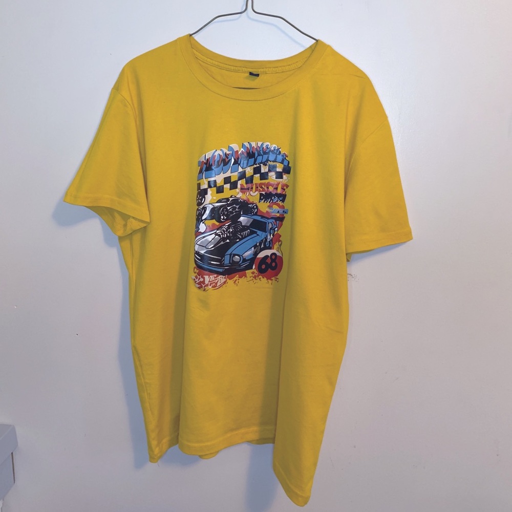 yellow SHEIN graphic tee